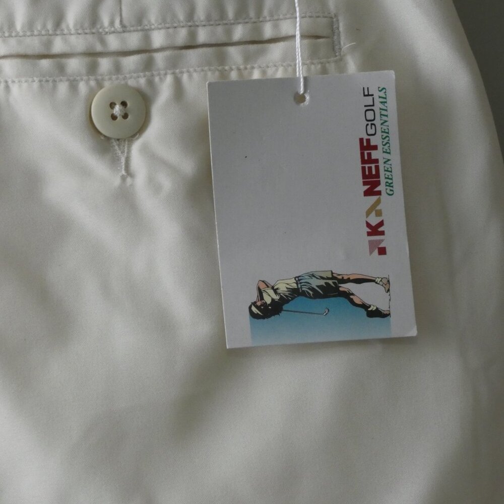 NWT KANEFF GOLF Ivory Lightweight Quick Dry Pleated Shorts Size L - Picture 9 of 12